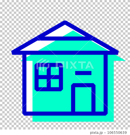 代表房屋、建築物的兩種顏色樣式圖標 106550639