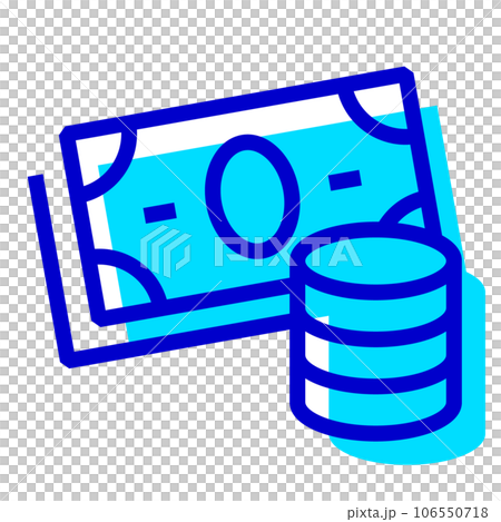 代表金融、票據和硬幣的兩個顏色樣式圖標 106550718