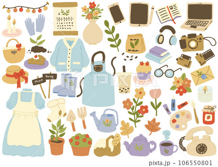 set of farm stickers isolated.vector farm set. hand-drawn stickers on a white background. 106550801