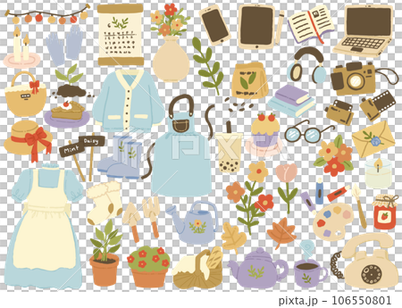 set of farm stickers isolated.vector farm set. hand-drawn stickers on a white background. 106550801