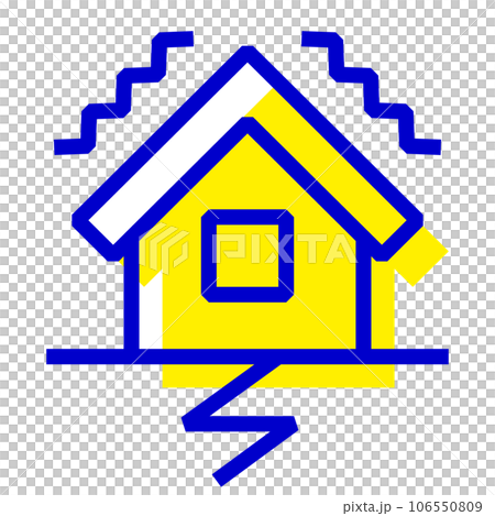代表災難、地震的兩種顏色樣式圖標 106550809