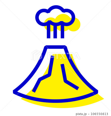 災害、噴火、火山を表す2色スタイルのアイコン 106550813