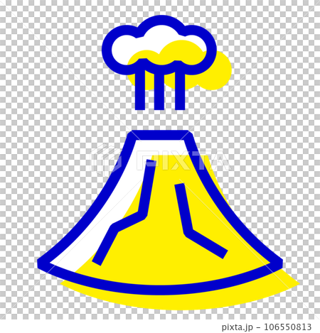 代表災難、火山爆發和火山的兩種顏色風格圖標 106550813