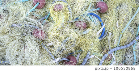 Close up view of fishing net. 106550968