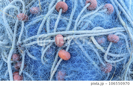 Close up view of fishing net. 106550970