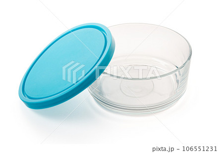 Glass food container with plastic lid Glass food container with plastic lid 106551231