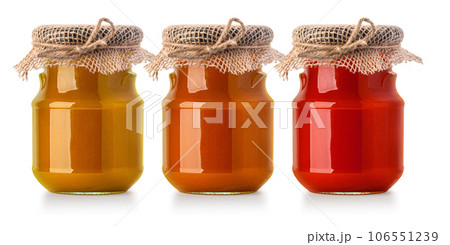 Three jars of jam and honey 106551239