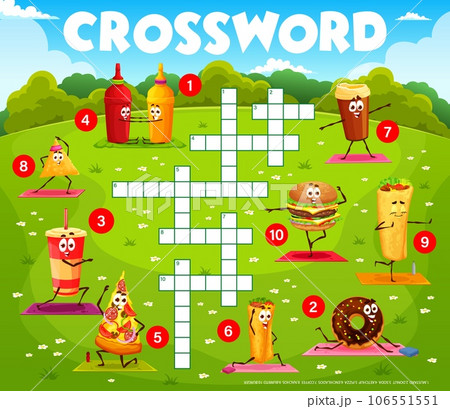 Crossword quiz game cartoon fast food のイラスト素材 106551551 PIXTA