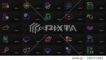 Set of Mail newsletter, Support and Calendar line icons. Include Talk bubble, Work home, Ice maker icons. Drag drop, Cloudy weather, Ice creams web elements. Engineering, Eye target. Vector Set of Mail newsletter, Support and Calendar line icons. Include Talk bubble, Work home, Ice maker icons. Drag drop, Cloudy weather, Ice creams web elements. Engineering, Eye target. Vector 106551862