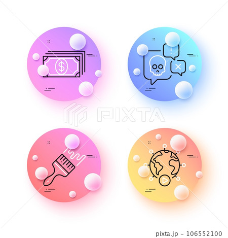 Cyber attack, Video conference and Payment minimal line icons. 3d spheres or balls buttons. Brush icons. For web, application, printing. Darknet chat, Online meeting, Finance. Art brush. Vector Cyber attack, Video conference and Payment minimal line icons. 3d spheres or balls buttons. Brush icons. For web, application, printing. Darknet chat, Online meeting, Finance. Art brush. Vector 106552100