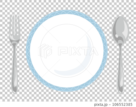 勺子、叉子和盤子/餐具的矢量圖解 106552385