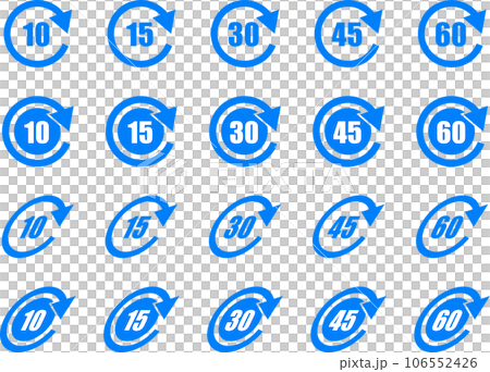 Stylish rotating arrow set with numbers_light blue 106552426