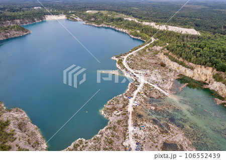 Drone view over Druzhbivsky career, Ukraine. 106552439