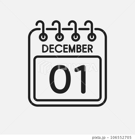 Icon page calendar day - 1 December 106552705