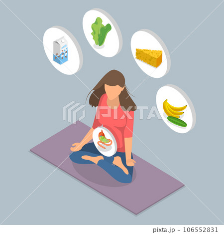 3D Isometric Flat Vector Conceptual Illustration of Consuming Beneficial Microorganisms 106552831