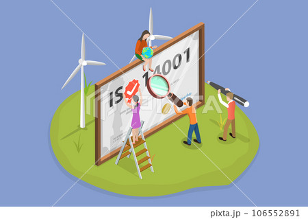 3D Isometric Flat Vector Conceptual Illustration of ISO Certification 3D Isometric Flat Vector Conceptual Illustration of ISO Certification 106552891