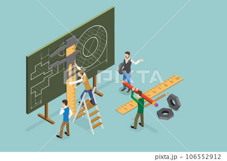 3D Isometric Flat Vector Conceptual Illustration of Mechanical Engineering 3D Isometric Flat Vector Conceptual Illustration of Mechanical Engineering 106552912