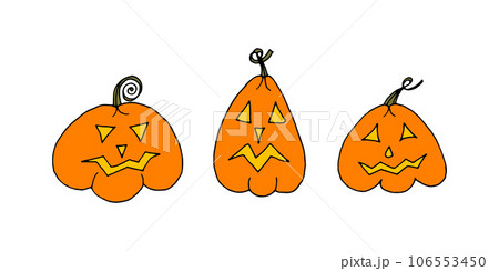 Doodle cartoon pumpkin lanterns 106553450