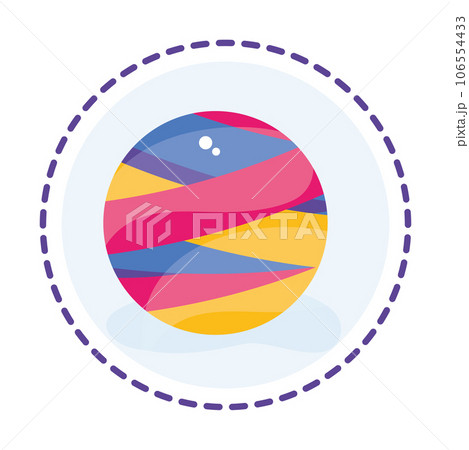 Isolated colored beach ball toy icon Flat design Vector 106554433
