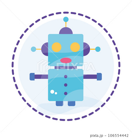 Isolated colored robot toy icon Flat design Vector 106554442