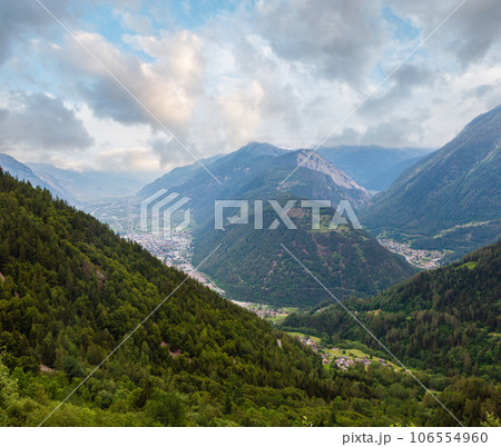Chamonix valley summer view, France 106554960