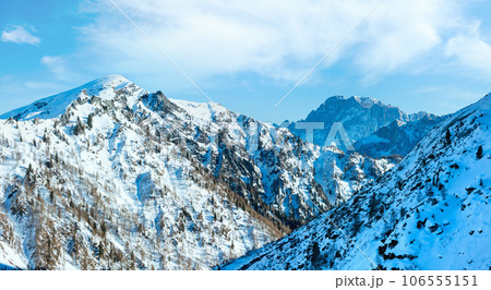 Winter view on Marmolada mountain , Italy. 106555151