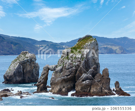 Biscay bay coast landscape, Spain. 106555336