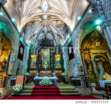 Interior of Saint Mary the Bigger, basilica and church in Pontevedra, Galicia, Spain 106555554