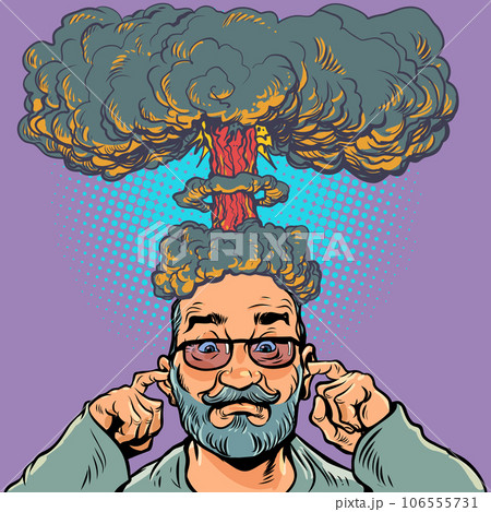 Brain explosion. A strong load on the thoughts...のイラスト素材 