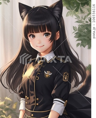 猫耳で軍服を着たかわいい女の子 106556116