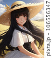 麦わら帽子のかわいい女の子 106556347