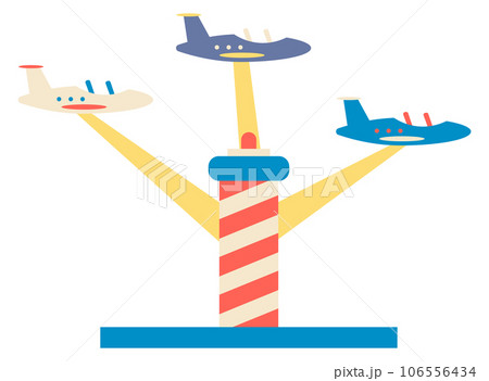 Plane park ride icon. Color amusement attraction 106556434