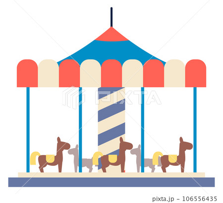 Carousel icon. Color merry go round. Country funfair symbol 106556435