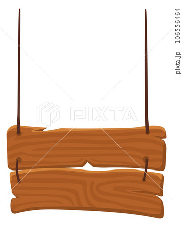 Hanging signboard template. Cartoon wooden...のイラスト素材 [106556464] - PIXTA