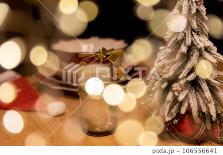 christmas festive decoration on the table selective focus 106556641