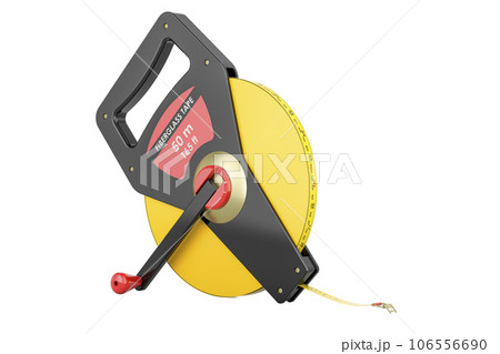 Metric-inch fiberglass long tape model, tape measure. 3D rendering 106556690