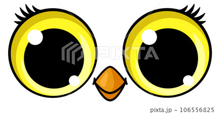 Cartoon bird eyes and beak. Funny animal face 106556825