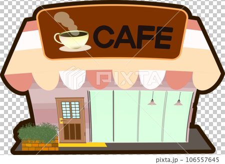 可愛簡單的咖啡館插畫 106557645
