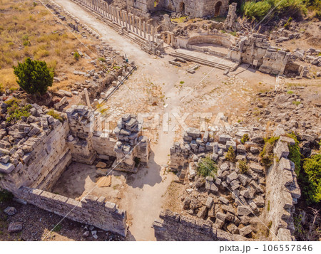 Ruins of the ancient Lycian city Perge located near the Antalya city in Turkey turkiye, GO Everywhere Ruins of the ancient Lycian city Perge located near the Antalya city in Turkey turkiye, GO Everywhere 106557846