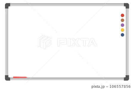 Empty whiteboard for color markers. Office presentation board 106557856