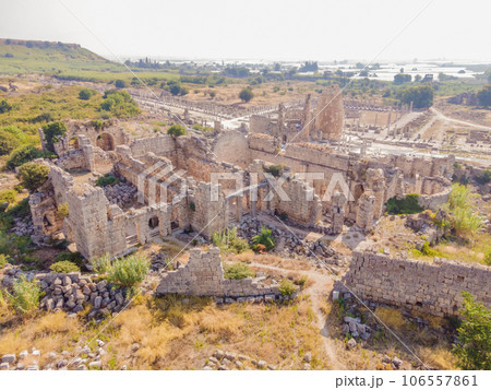 Ruins of the ancient Lycian city Perge located near the Antalya city in Turkey turkiye, GO Everywhere 106557861