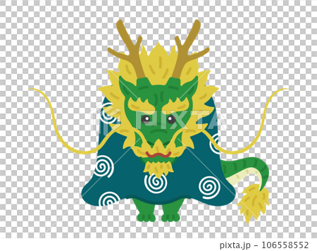 Illustration of a dragon character wearing a furoshiki 106558552