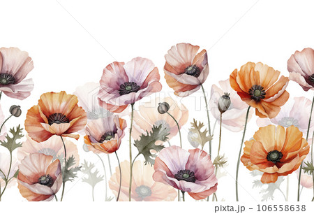 Seamless border pattern with watercolor brush strokes on a white background. hand drawn illustration Seamless border pattern with watercolor brush strokes on a white background. hand drawn illustration 106558638