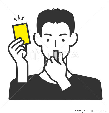 イエローカードを出す審判 イエローカードを出す審判 106558875