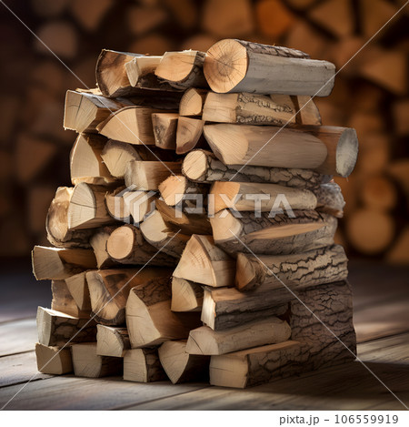 積み上げられた薪のグラフィック素材 Generative AI 積み上げられた薪のグラフィック素材 Generative AI 106559919
