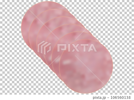 6 pieces of sliced "ham" diagonally 6 pieces of sliced "ham" diagonally 106560138