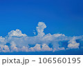 White cumulus clouds against the blue sky. 106560195