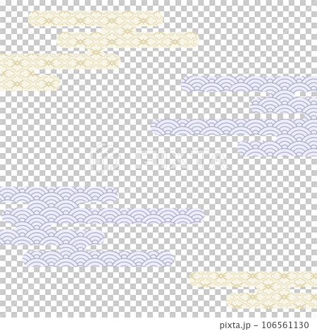ヱ雲に和柄の入ったシンプルな和柄背景イラスト素材 106561130