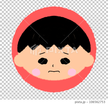 哭泣的男孩臉圖標[圓形彩色圖標] 106562753
