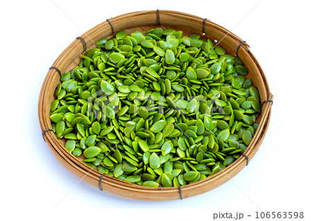 Leucaena leucocephala seeds isolated on white background 106563598